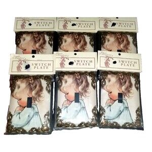 lot 6 Praying Girl Light Switch Plates steel covers CLASSIC RECREATIONS PRAY NEW